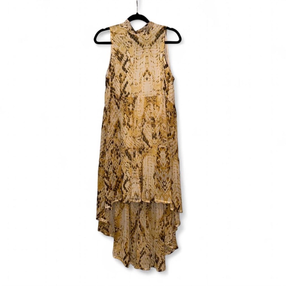 Tan Cream High-Low Halter Sundress